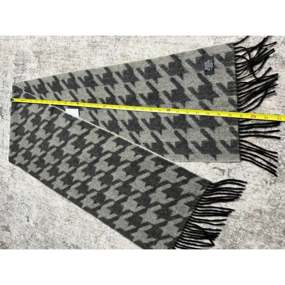 100% CASHMERE SCARF Hereingbone Fringe 60